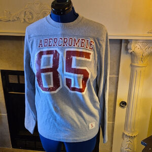 Abercrombie & Fitch Gray/redSweatshirt Muscle . Vintage MadeInKorea Sz.S.(#2006)